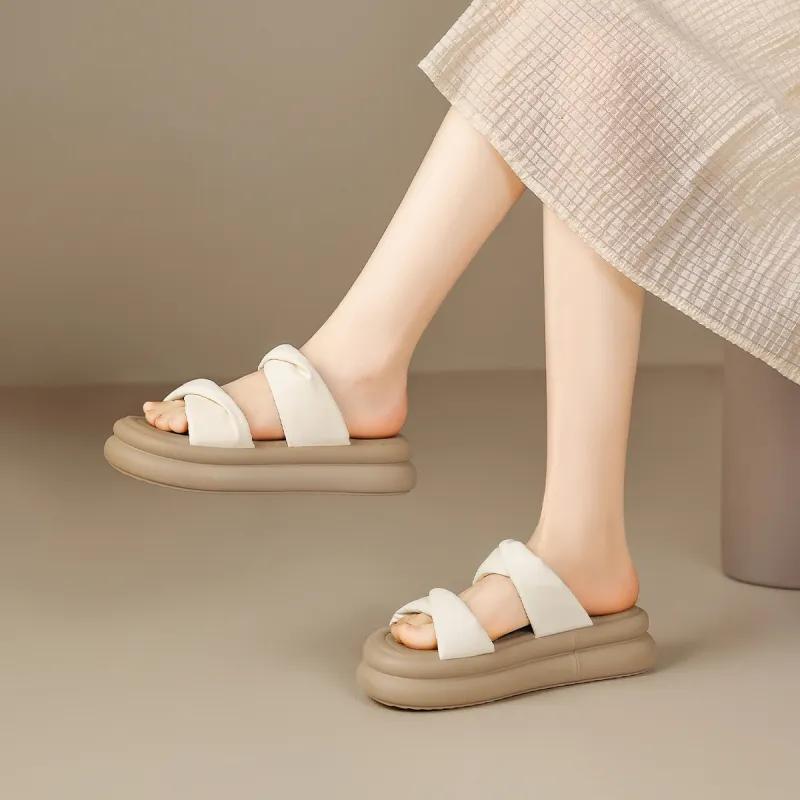 ZHR Slide Slippers Women's Beige, Black-5