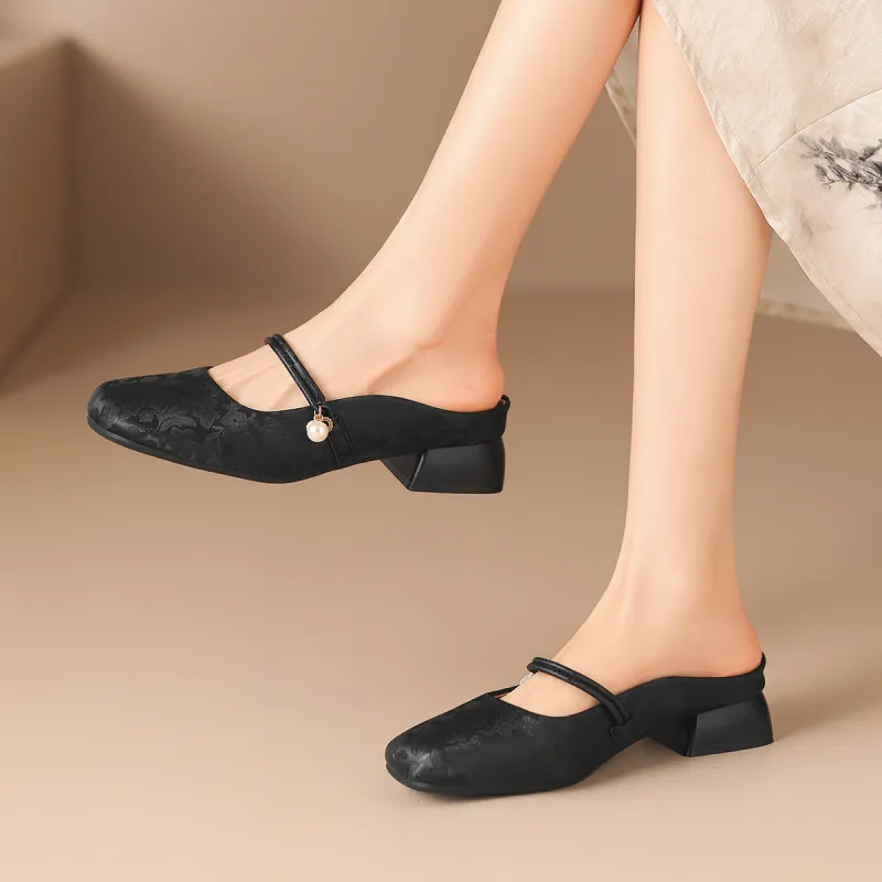 ZHR Embroidery Slip Resistant Wrap toe Slippers Women's-17