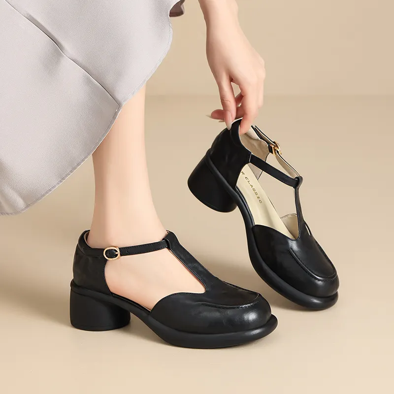 ZHR Chunky Heel High Heels Women's-10