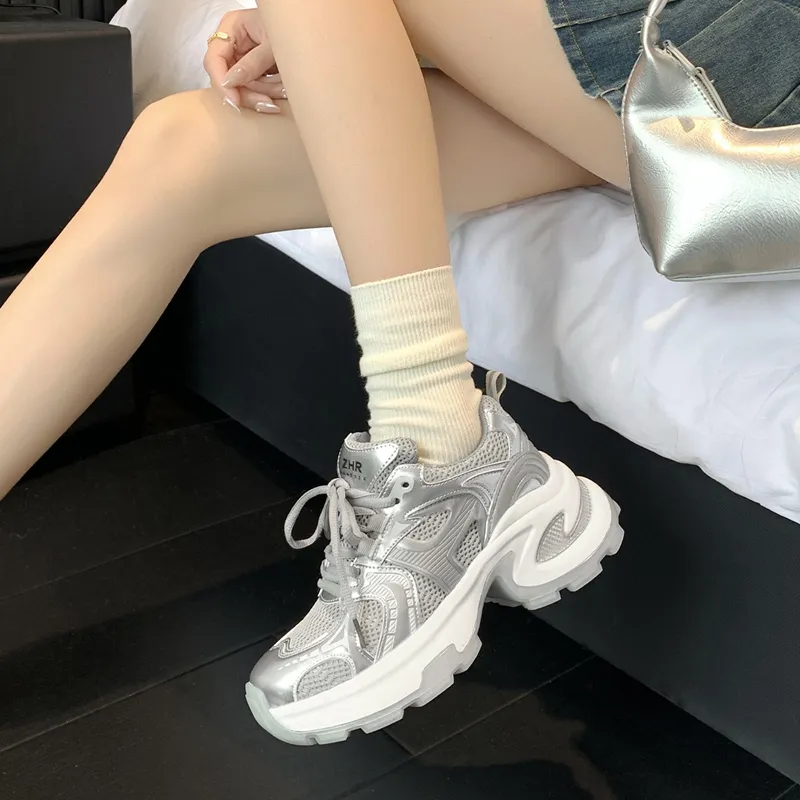 ZHR Lightweight Height Increasing Chunky Sneakers Women's-3