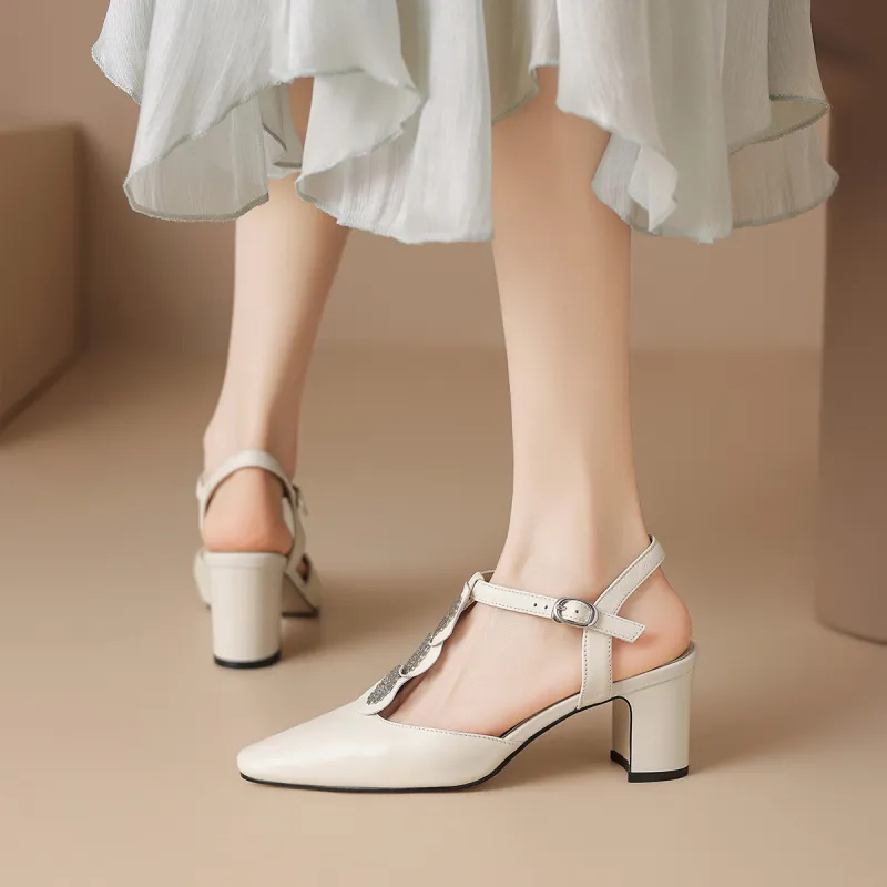 ZHR Chunky Heel High Heels 6cm Women's-13