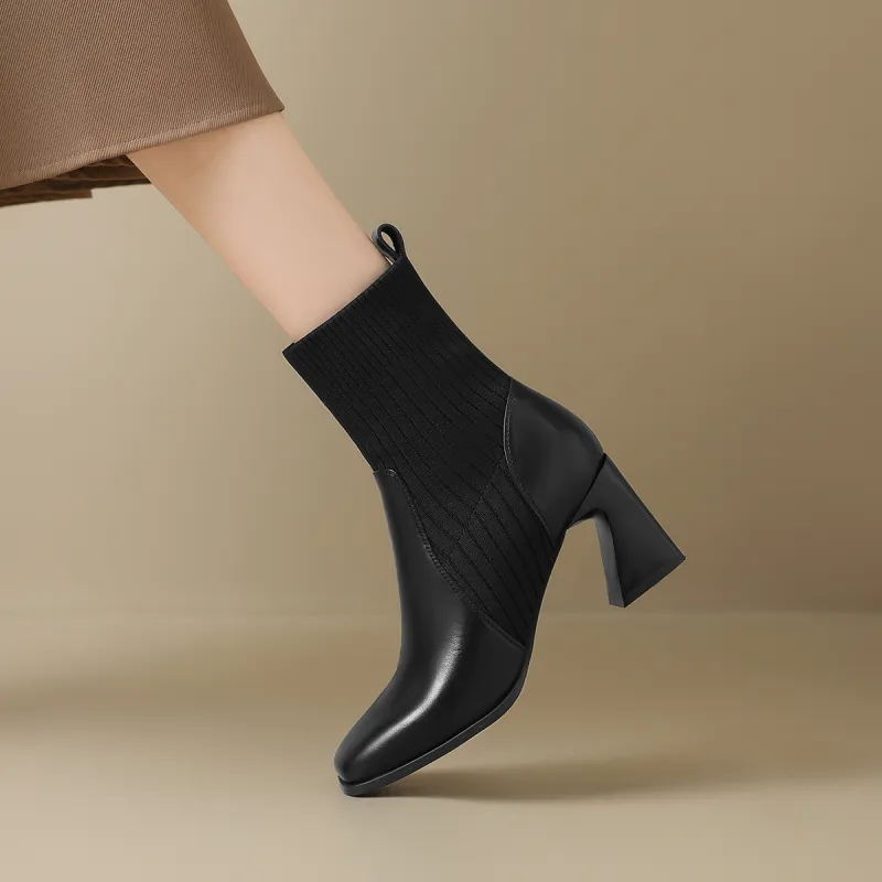 ZHR Ankle Boots Women's Black/Brown-17