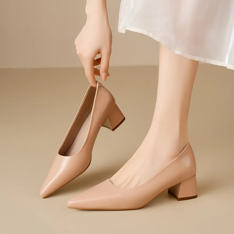 ZHR Chunky Heel High Heels Women's-10