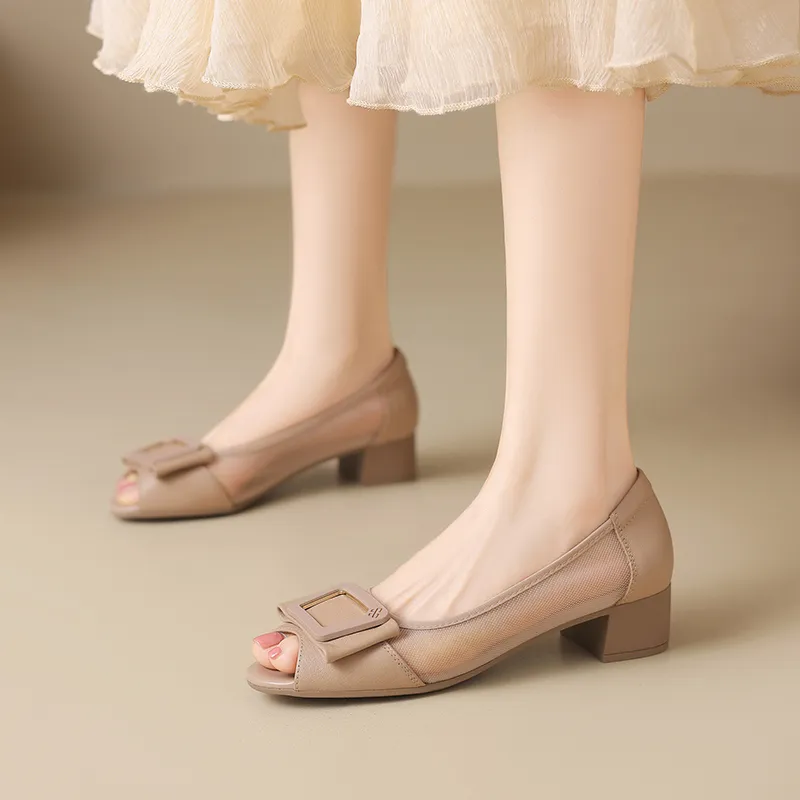 ZHR Chunky Heel High Heels Women's-5