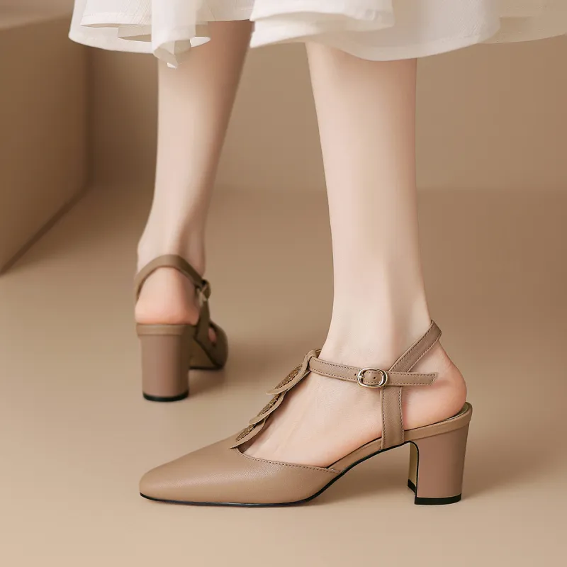 ZHR Chunky Heel High Heels 6cm Women's-21