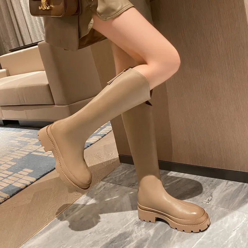 ZHR Knee-High Knight Boots 4cm Women's-12
