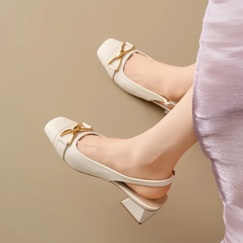 ZHR Chunky Heel High Heels Women's-4