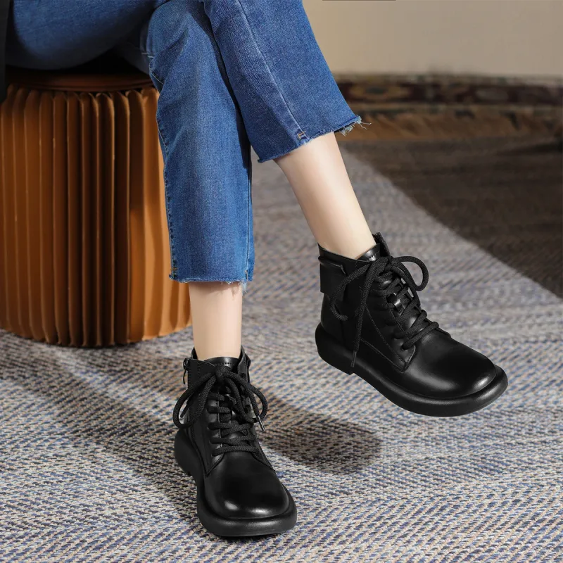 ZHR Ankle Boots Women's Black/Brown-3