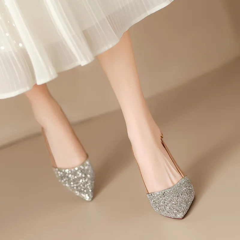ZHR High Heels Women's Black/Silver/Nude Pink-8