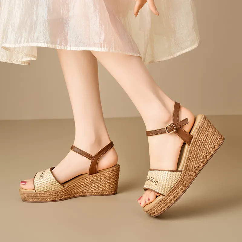 ZHR One Strap Sandals Women's Apricot-7