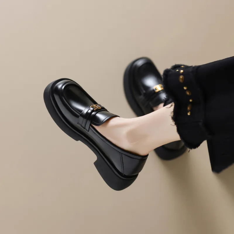 ZHR Loafers 4cm Women's Bright Black-4
