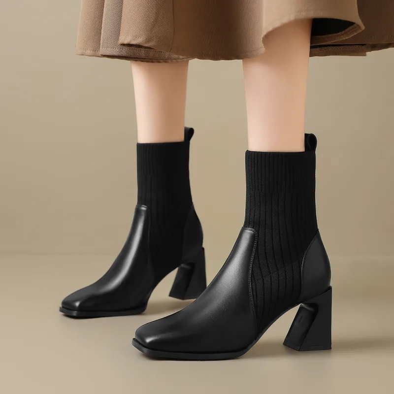 ZHR Ankle Boots Women's Black/Brown-16