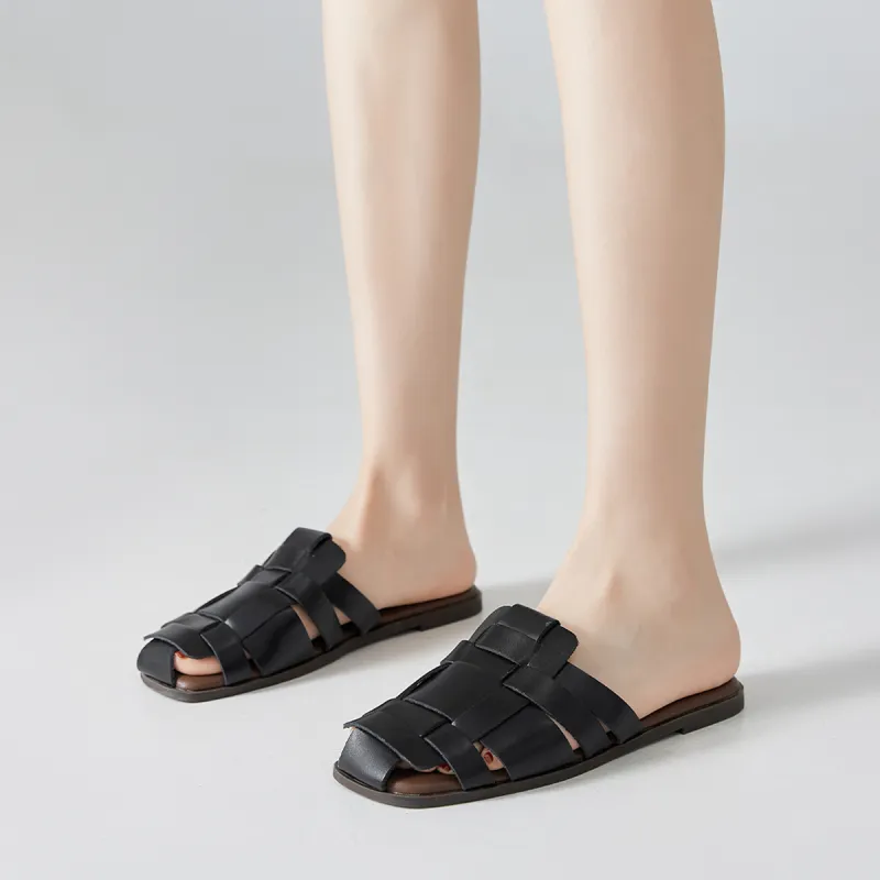 ZHR Flat Closed Toe Slippers Women's-8