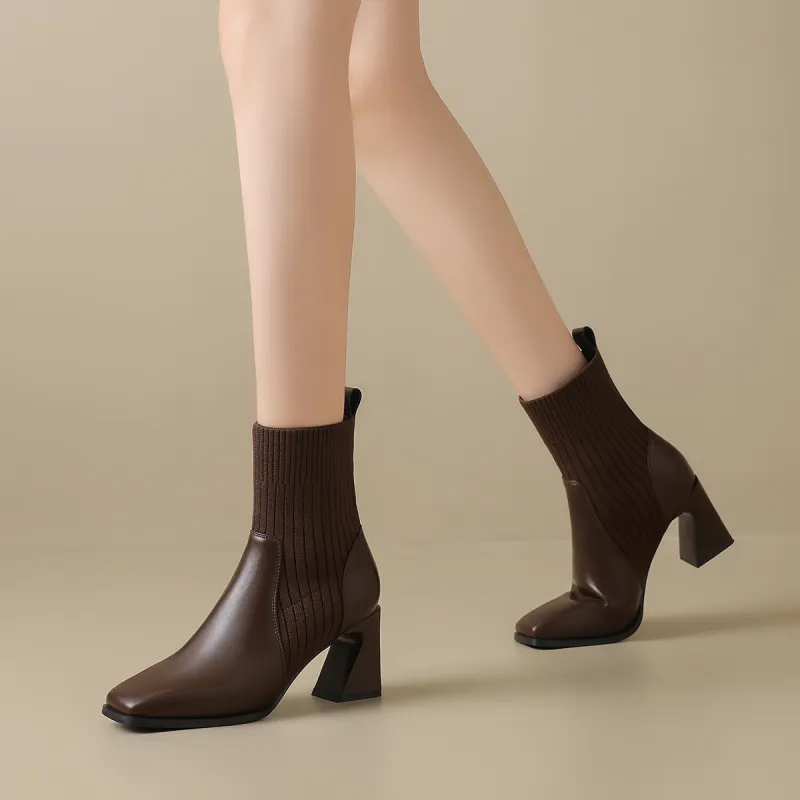 ZHR Ankle Boots Women's Black/Brown-11
