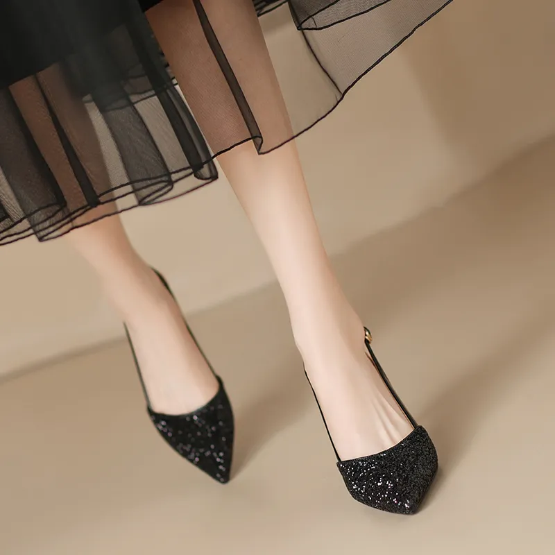 ZHR High Heels Women's Black/Silver/Nude Pink-14