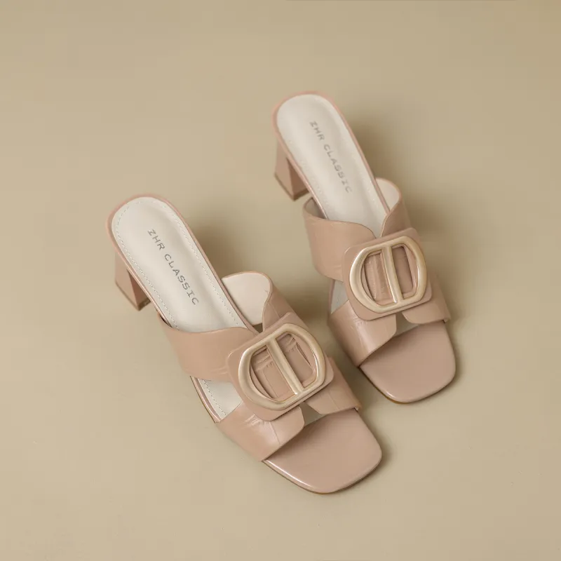 ZHR Slide Slippers Women's Beige, Black, Nude-18