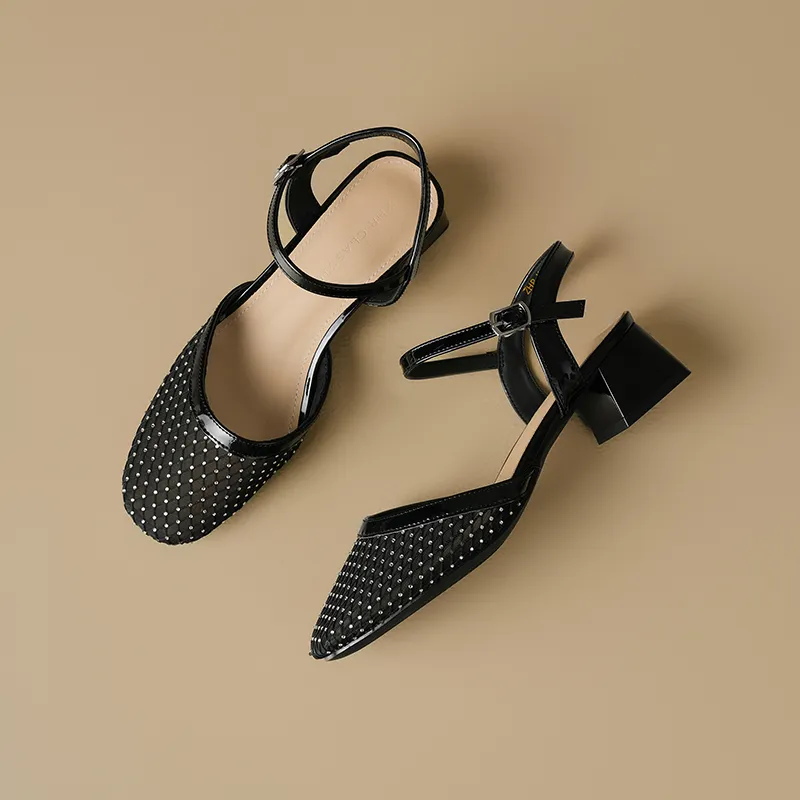 ZHR Chunky Heel High Heels Women's-3