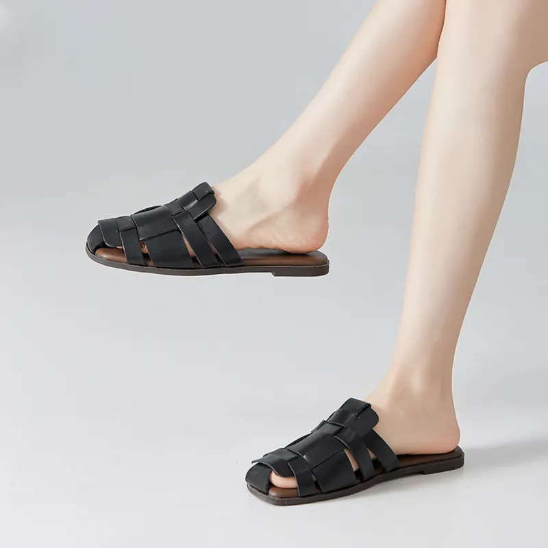 ZHR Flat Closed Toe Slippers Women's-9