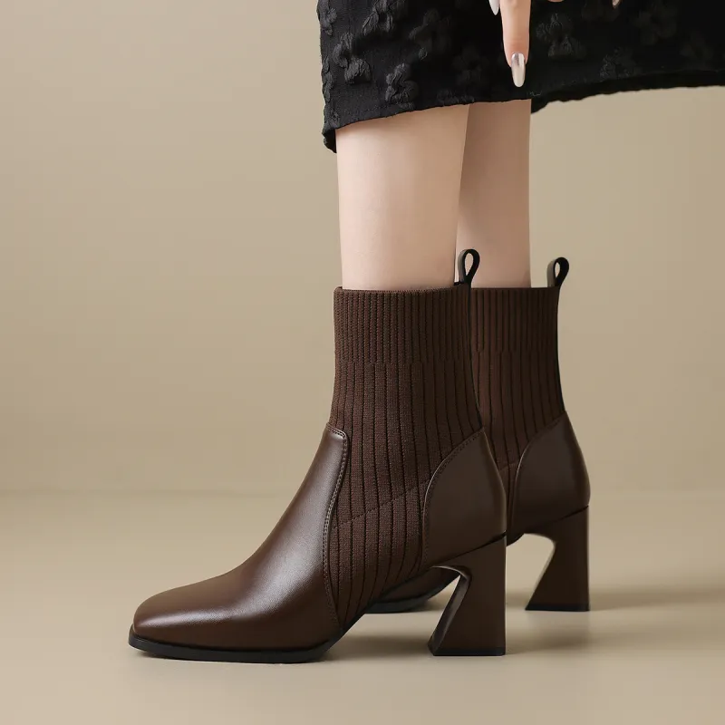 ZHR Ankle Boots Women's Black/Brown-22