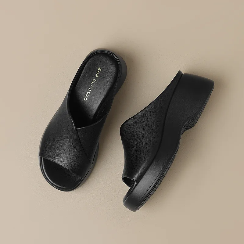 ZHR PU Polyurethane Odor Resistant Slide Slippers Women's-2