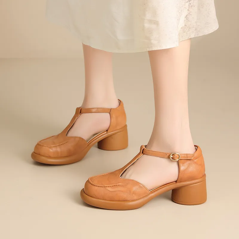 ZHR Chunky Heel High Heels Women's-17