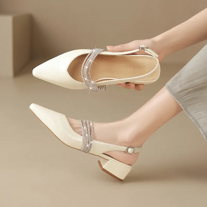 ZHR Chunky Heel High Heels 3.5cm Women's-6