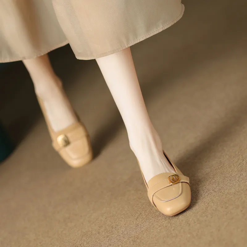 ZHR Loafers Women's Beige/Apricot/Black-9