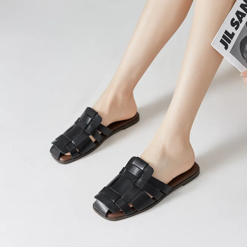 ZHR Flat Closed Toe Slippers Women's-10