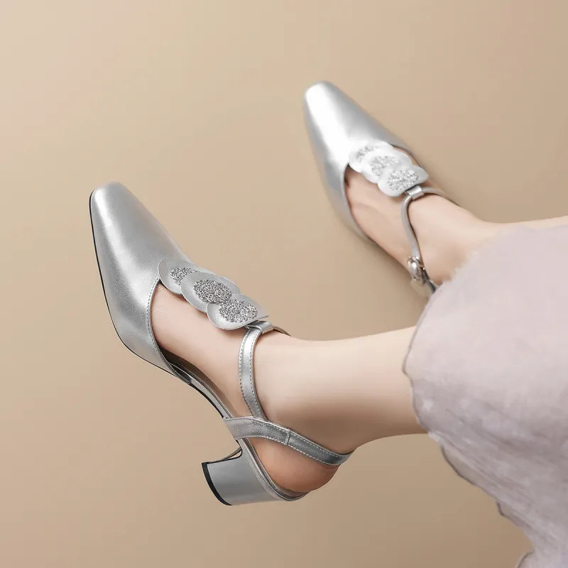 ZHR Chunky Heel High Heels 6cm Women's-3