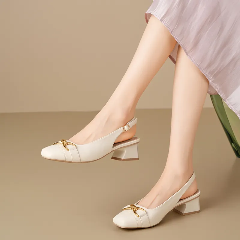 ZHR Chunky Heel High Heels Women's-3
