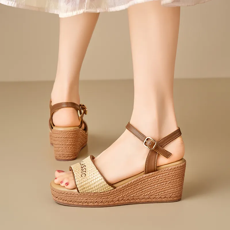 ZHR One Strap Sandals Women's Apricot-6