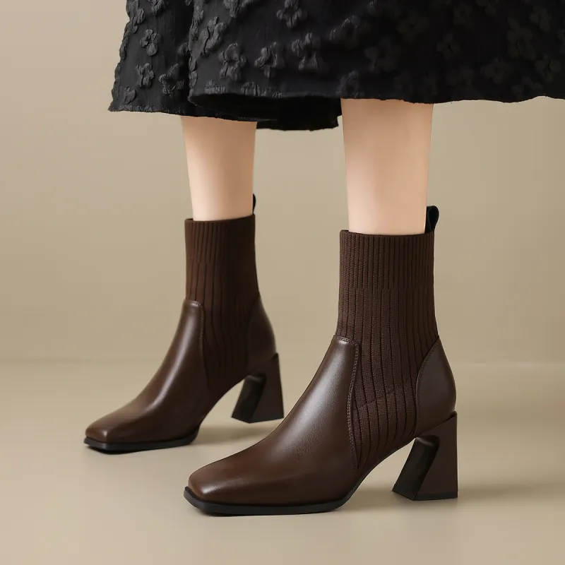 ZHR Ankle Boots Women's Black/Brown-20