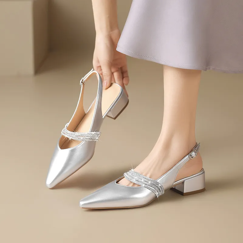 ZHR Chunky Heel High Heels 3.5cm Women's-14