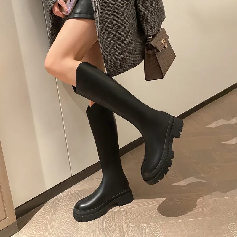 ZHR Knee-High Knight Boots 4cm Women's-6