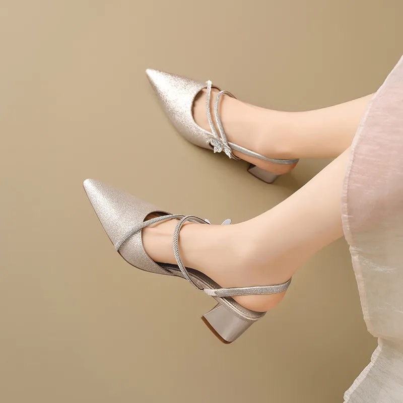 ZHR Chunky Heel High Heels 4.5cm Women's-12