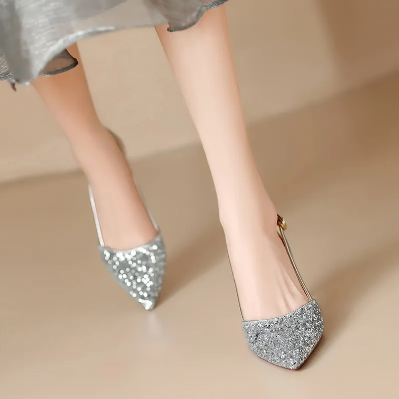 ZHR High Heels Women's Black/Silver/Nude Pink-1