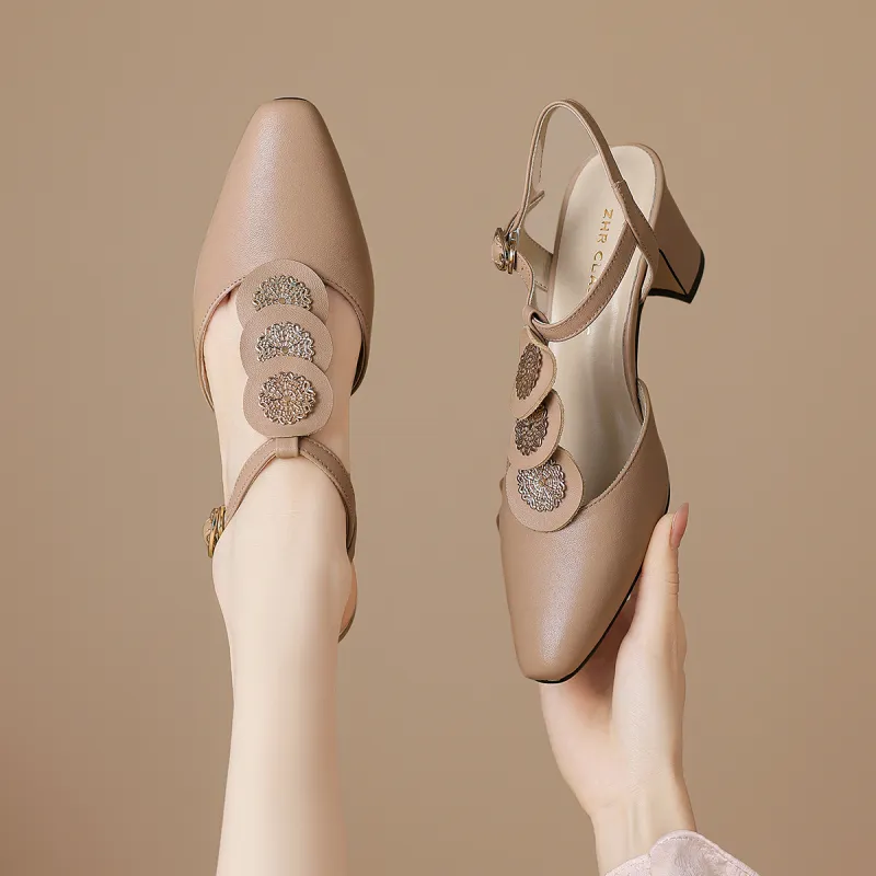 ZHR Chunky Heel High Heels 6cm Women's-22