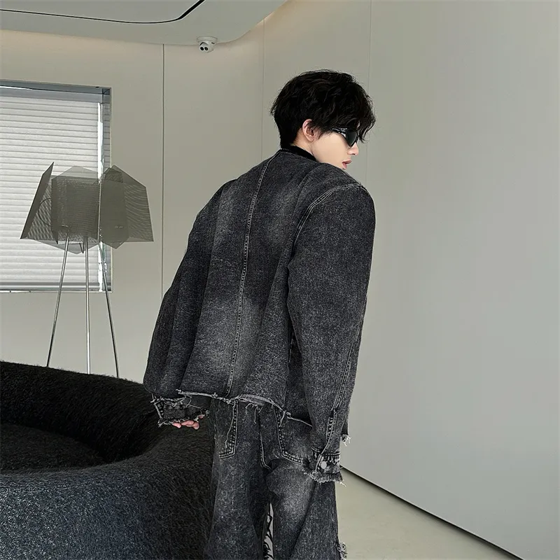 Mulinsen Denim Jacket Unisex Black Gray-4