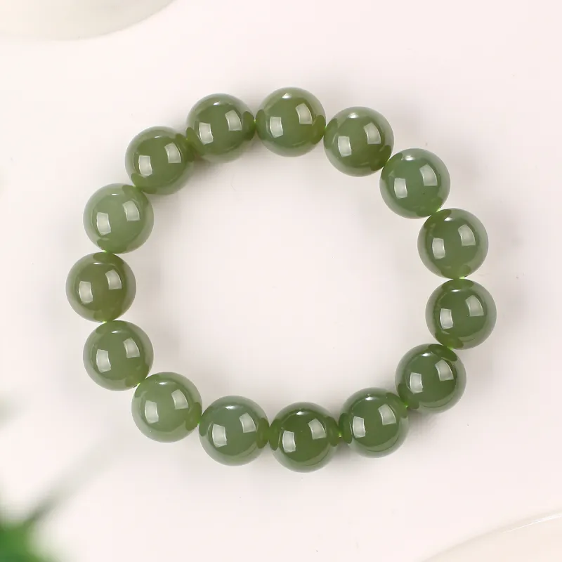 TAMINA Hetian Jade Bracelets Green Jade Unisex-2