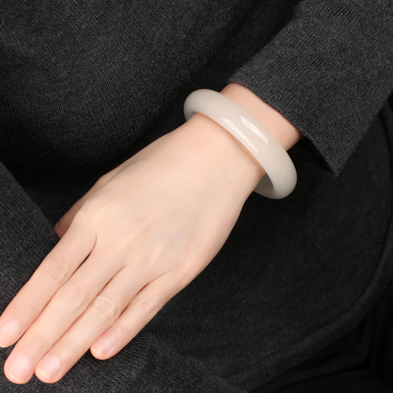 TAMINA Hetian Jade Bangles White Jade Women's-4