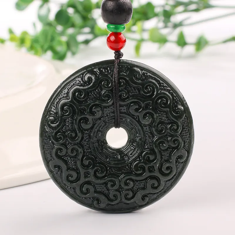 TAMINA Hetian Jade Pendants Green Jade Unisex-1