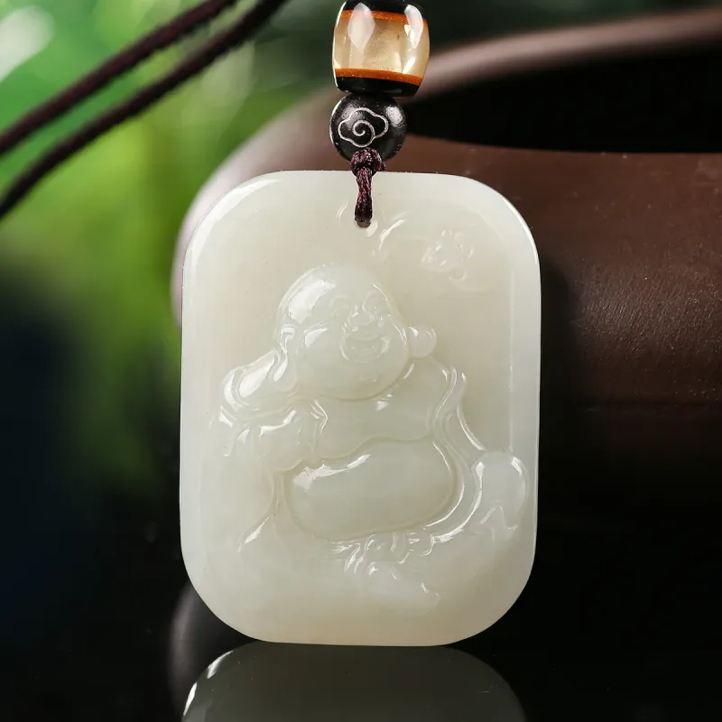 TAMINA Hetian Jade Pendants Pale Greenish White Jade Unisex-1