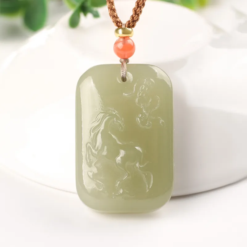 TAMINA Pendants Green Jade Unisex-1