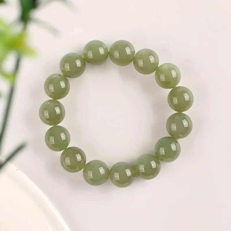 TAMINA Hetian Jade Bracelets Green Jade Unisex-2