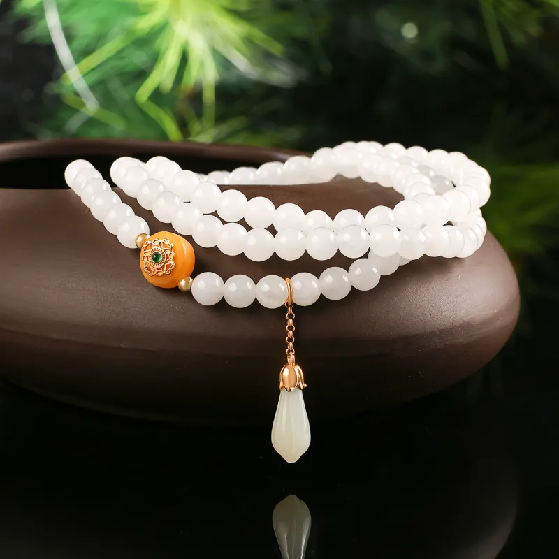 TAMINA Hetian Jade Bracelets White Jade Unisex-3