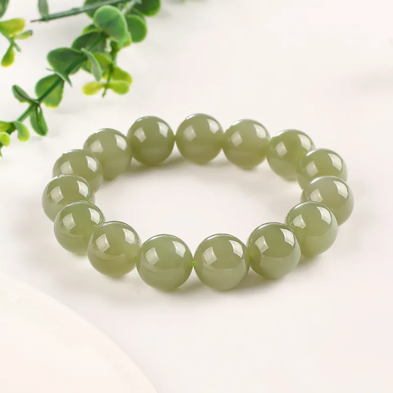 TAMINA Hetian Jade Bracelets Green Jade Unisex-1