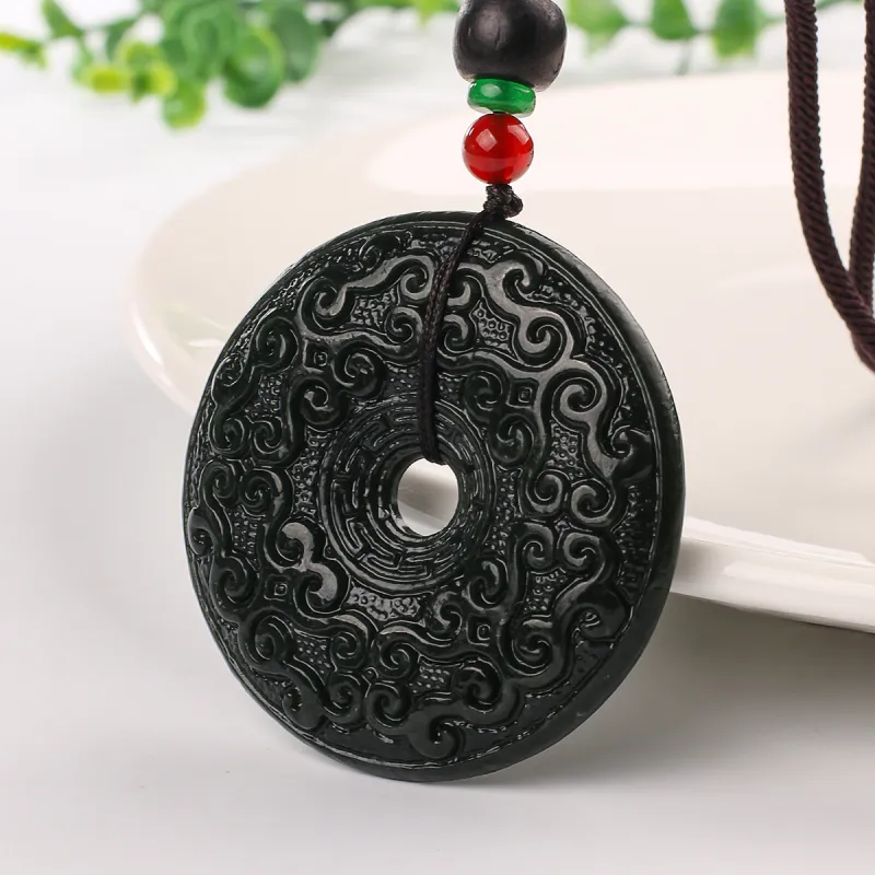 TAMINA Hetian Jade Pendants Green Jade Unisex-2