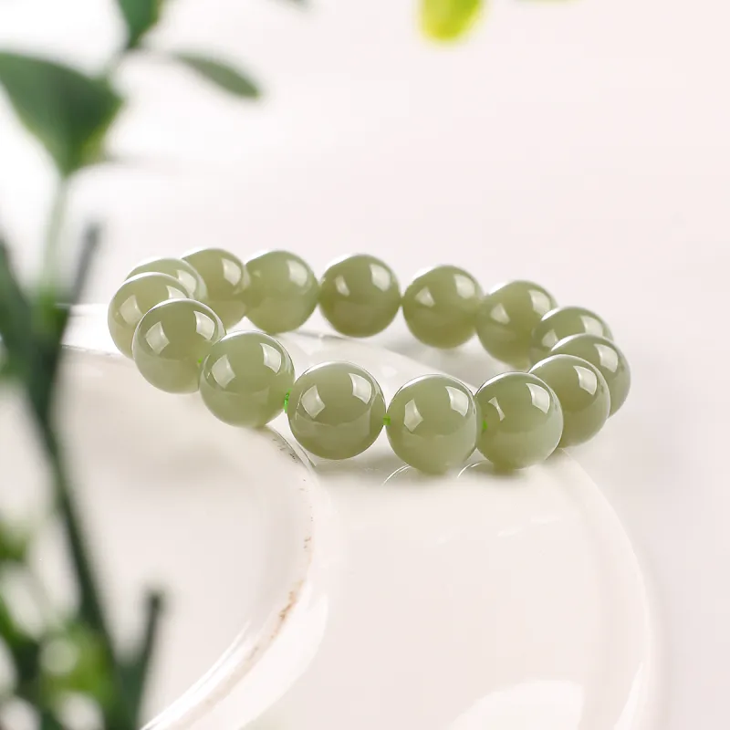 TAMINA Hetian Jade Bracelets Green Jade Unisex-3