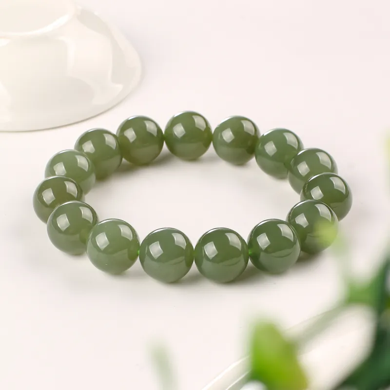 TAMINA Hetian Jade Bracelets Green Jade Unisex-1