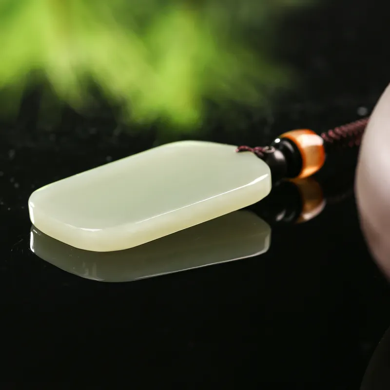 TAMINA Hetian Jade Pendants Pale Greenish White Jade Unisex-3